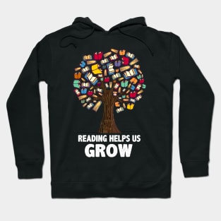 Book Tree Reading Helps Us Grow Librarian Hoodie